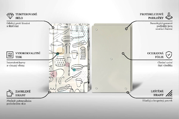 Kuchynská doska veľká zo skla Kuchynské doplnky