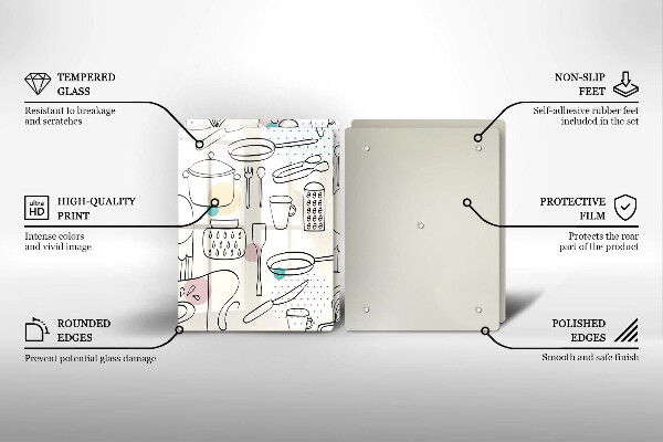 Kuchynská doska veľká zo skla Kuchynské doplnky