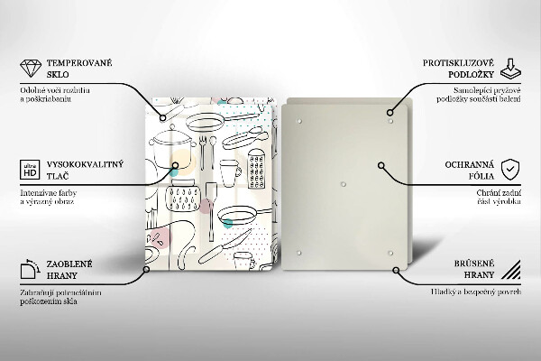 Kuchynská doska veľká zo skla Kuchynské doplnky