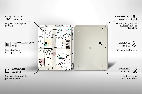 Kuchynská doska veľká zo skla Kuchynské doplnky