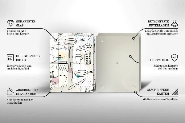 Kuchynská doska veľká zo skla Kuchynské doplnky