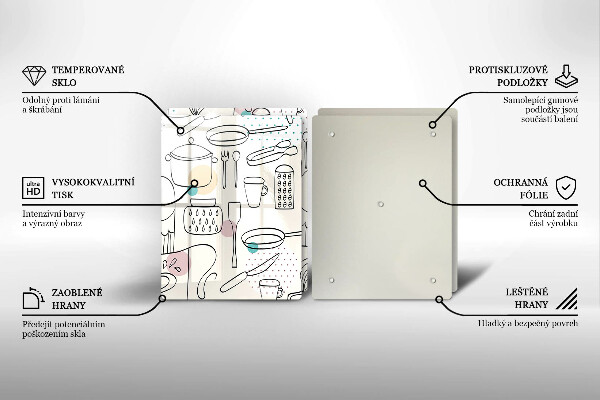 Kuchynská doska veľká zo skla Kuchynské doplnky