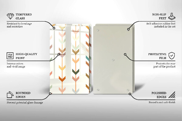 Kuchynská doska veľká zo skla Geometrické prvky