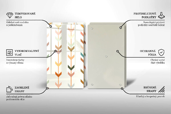 Kuchynská doska veľká zo skla Geometrické prvky