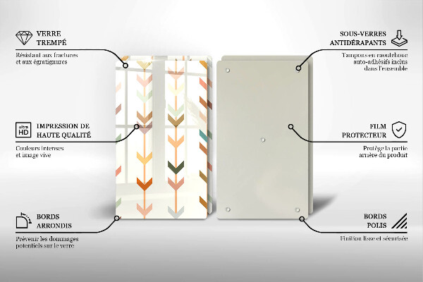 Kuchynská doska veľká zo skla Geometrické prvky