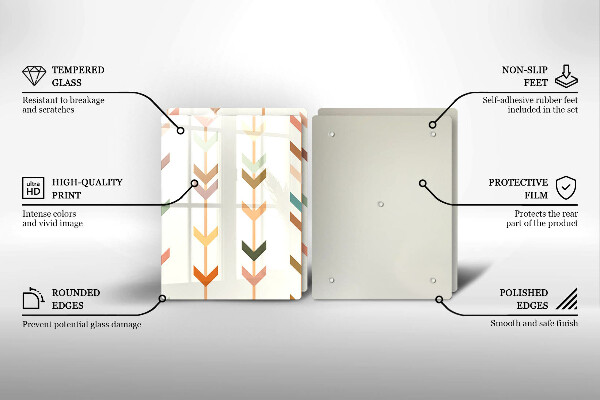 Kuchynská doska veľká zo skla Geometrické prvky