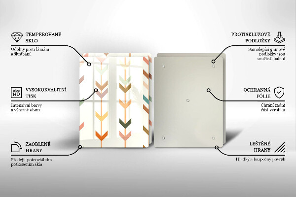 Kuchynská doska veľká zo skla Geometrické prvky