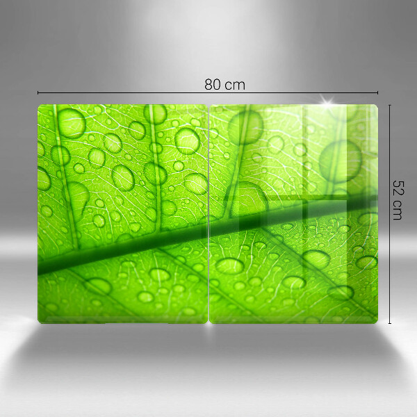 Kuchynská doska veľká zo skla Detailný záber na list