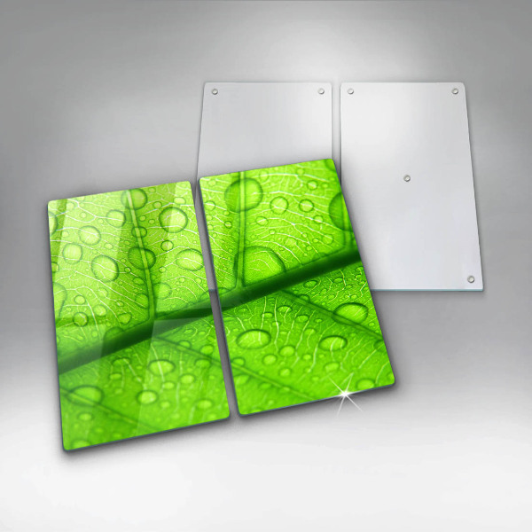 Kuchynská doska veľká zo skla Detailný záber na list