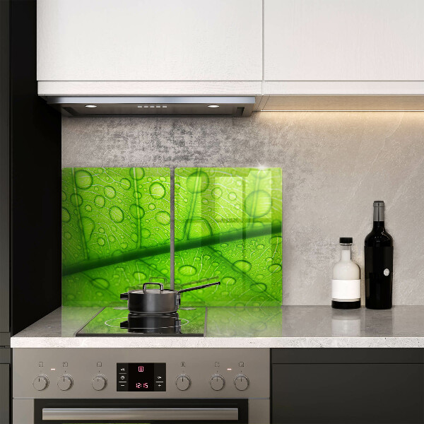 Kuchynská doska veľká zo skla Detailný záber na list