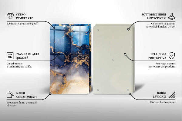 Kuchynská doska veľká zo skla Mramorová abstrakcia