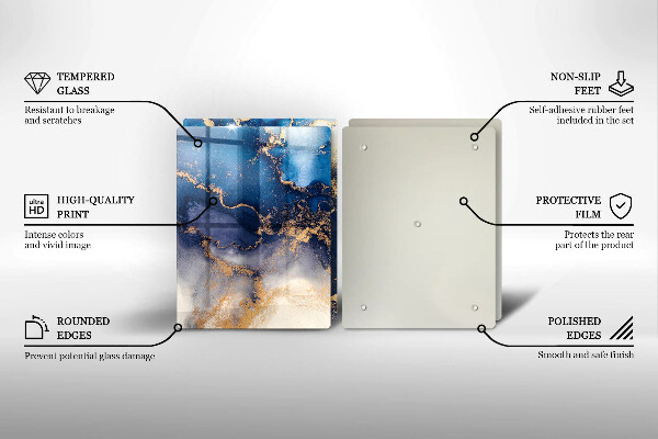 Kuchynská doska veľká zo skla Mramorová abstrakcia