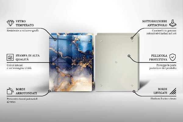 Kuchynská doska veľká zo skla Mramorová abstrakcia