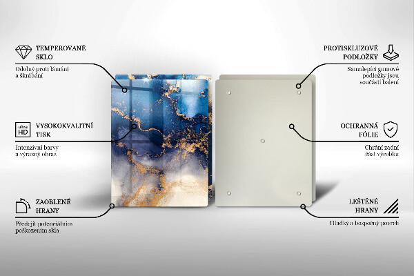 Kuchynská doska veľká zo skla Mramorová abstrakcia