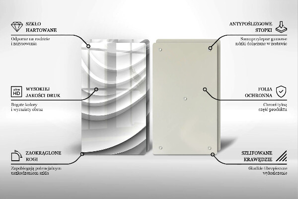 Kuchynská doska veľká zo skla Geometrické čiary
