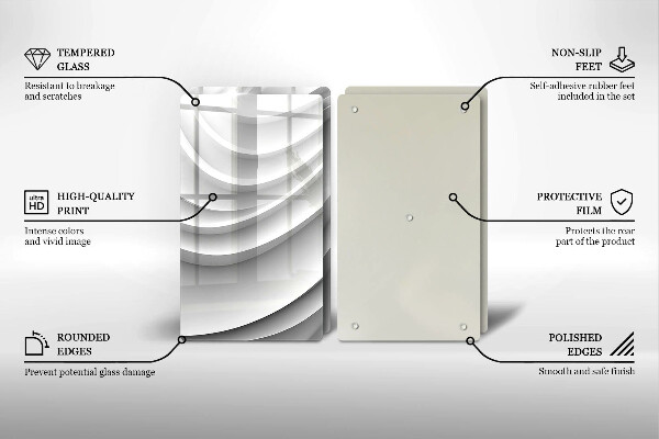 Kuchynská doska veľká zo skla Geometrické čiary