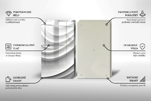 Kuchynská doska veľká zo skla Geometrické čiary