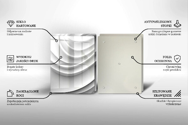 Kuchynská doska veľká zo skla Geometrické čiary
