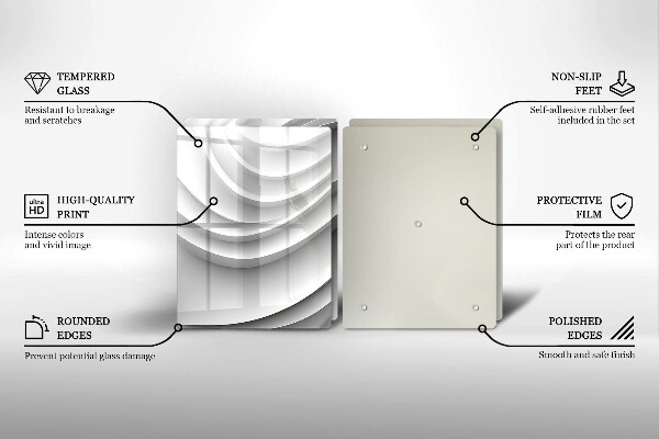 Kuchynská doska veľká zo skla Geometrické čiary