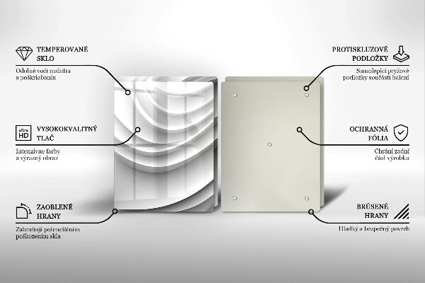 Kuchynská doska veľká zo skla Geometrické čiary