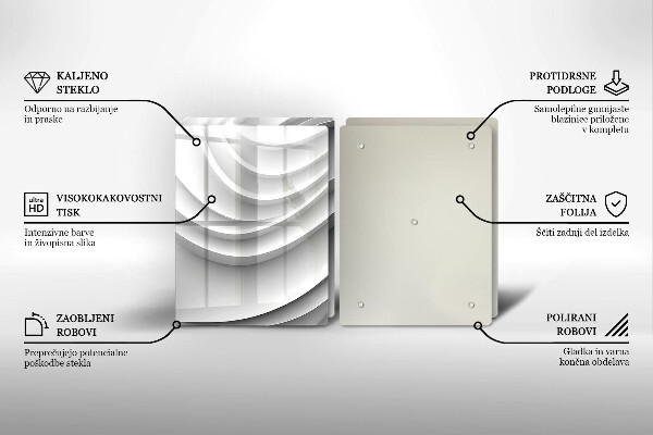 Kuchynská doska veľká zo skla Geometrické čiary