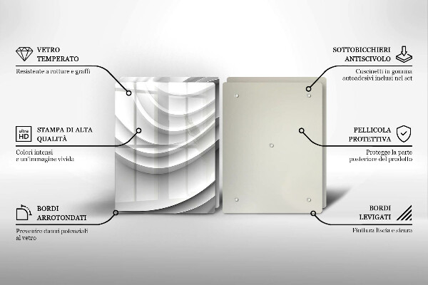 Kuchynská doska veľká zo skla Geometrické čiary
