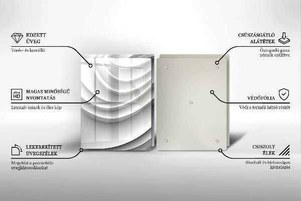 Kuchynská doska veľká zo skla Geometrické čiary