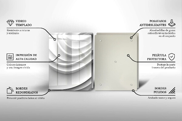 Kuchynská doska veľká zo skla Geometrické čiary