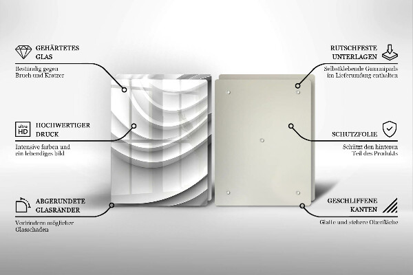 Kuchynská doska veľká zo skla Geometrické čiary