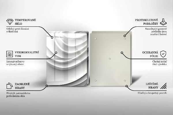 Kuchynská doska veľká zo skla Geometrické čiary