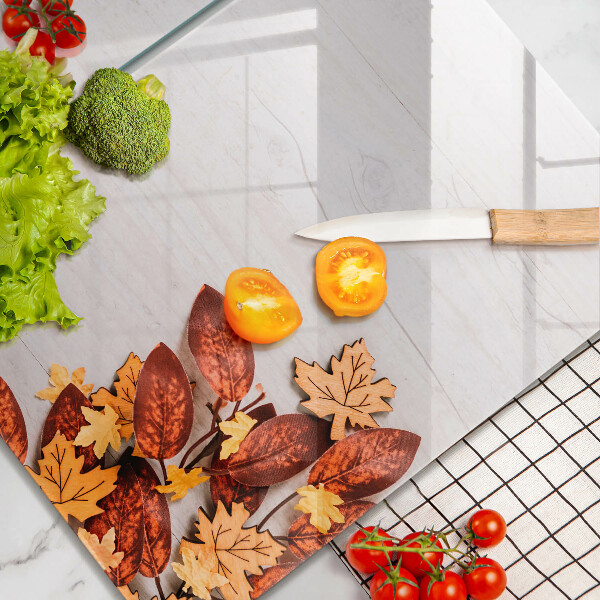 Kuchynská doska veľká zo skla Jesenné lístie