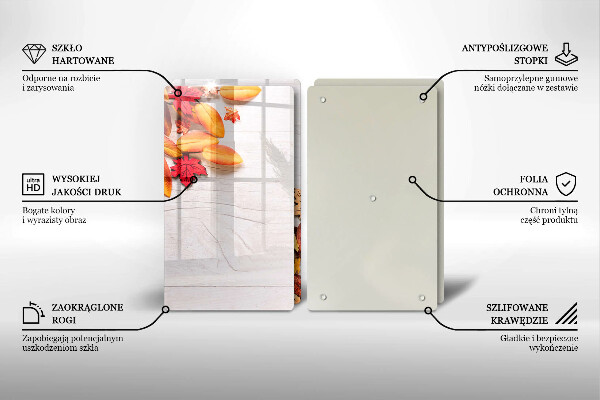 Kuchynská doska veľká zo skla Jesenné lístie