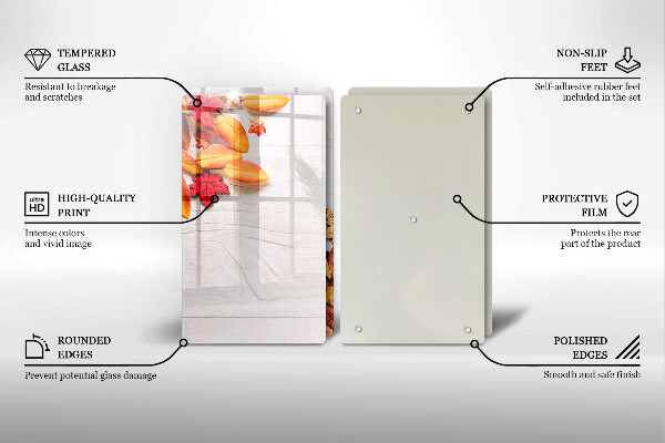 Kuchynská doska veľká zo skla Jesenné lístie