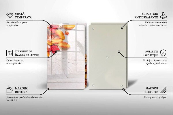 Kuchynská doska veľká zo skla Jesenné lístie