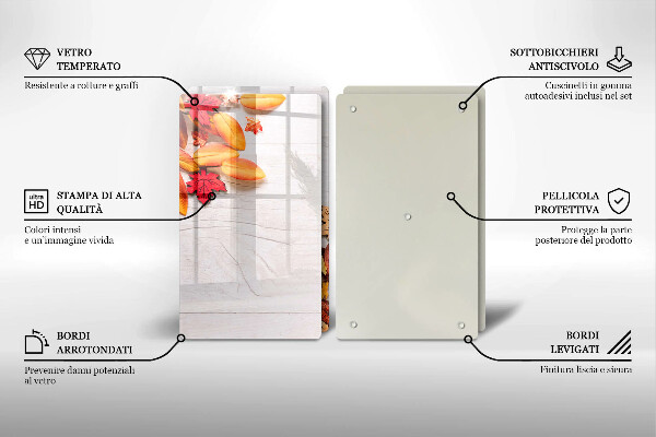 Kuchynská doska veľká zo skla Jesenné lístie