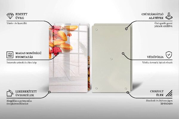 Kuchynská doska veľká zo skla Jesenné lístie