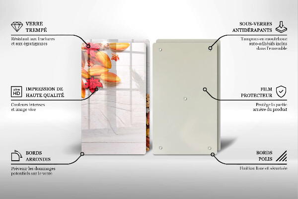 Kuchynská doska veľká zo skla Jesenné lístie