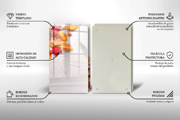 Kuchynská doska veľká zo skla Jesenné lístie