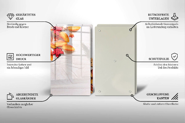 Kuchynská doska veľká zo skla Jesenné lístie