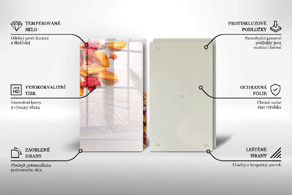 Kuchynská doska veľká zo skla Jesenné lístie