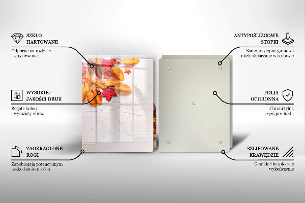 Kuchynská doska veľká zo skla Jesenné lístie