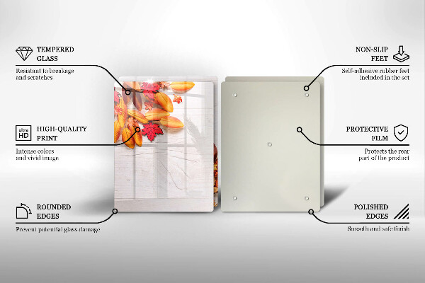 Kuchynská doska veľká zo skla Jesenné lístie