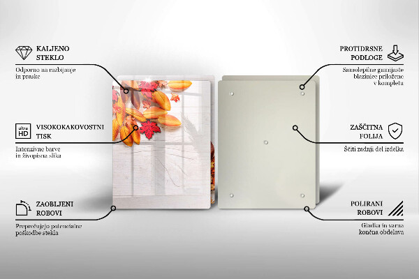Kuchynská doska veľká zo skla Jesenné lístie