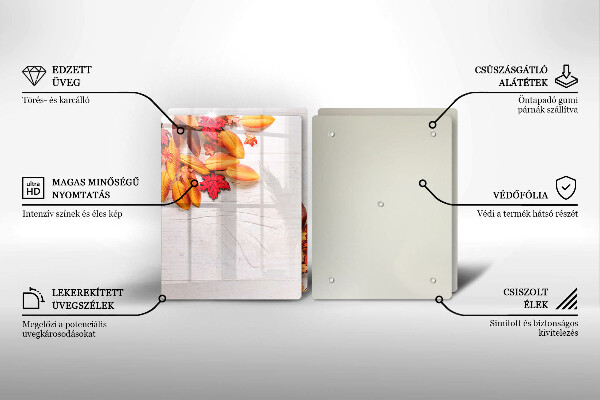 Kuchynská doska veľká zo skla Jesenné lístie