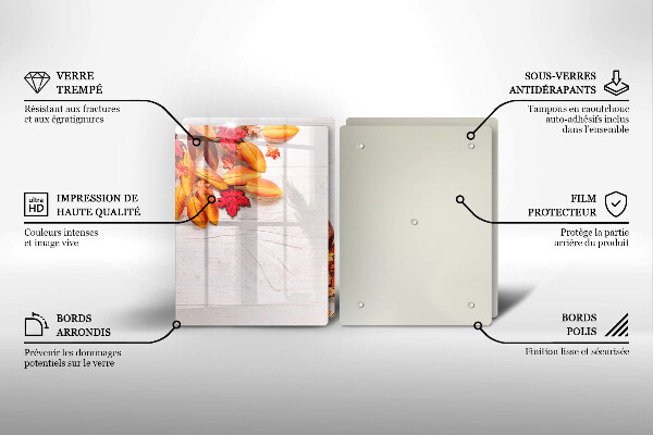 Kuchynská doska veľká zo skla Jesenné lístie