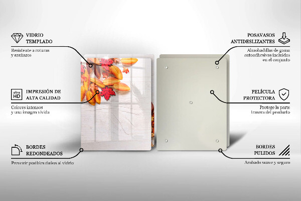 Kuchynská doska veľká zo skla Jesenné lístie