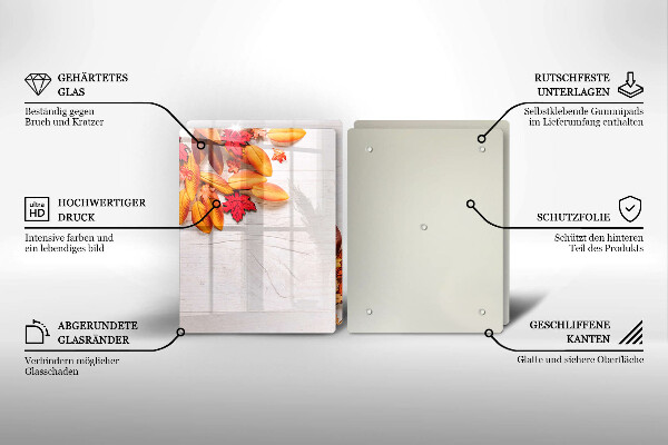 Kuchynská doska veľká zo skla Jesenné lístie