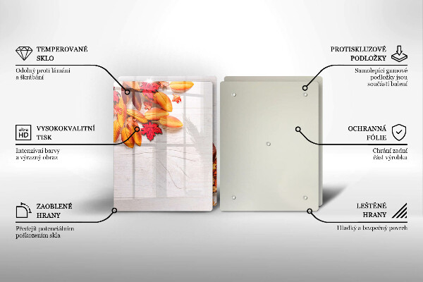 Kuchynská doska veľká zo skla Jesenné lístie