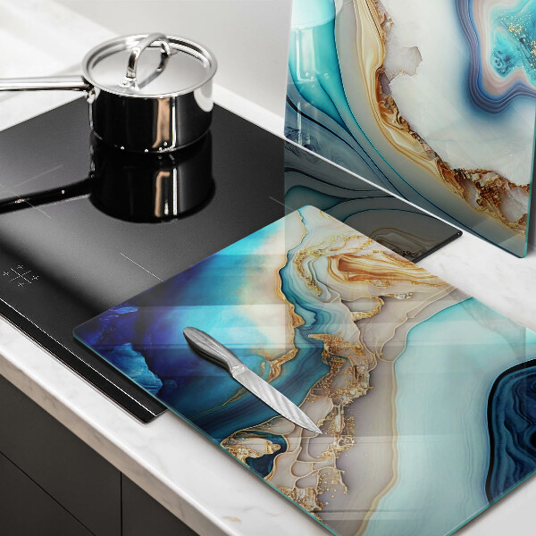 Kuchynská doska veľká zo skla Viacfarebný mramor