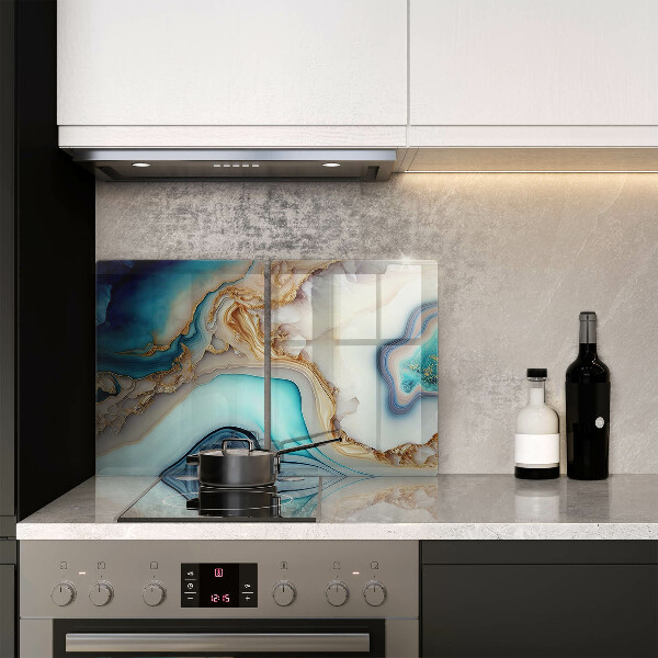 Kuchynská doska veľká zo skla Viacfarebný mramor